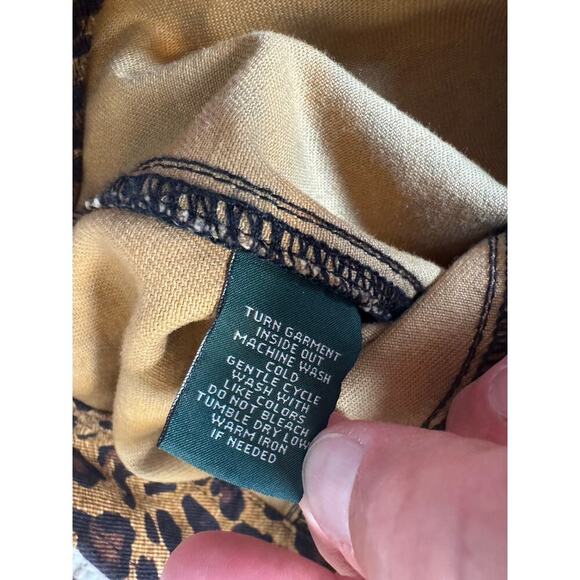LAUREN JEANS CO, RALPH LAUREN Leopard/Cheetah Print Demin/Jean jacket, women's M - Picture 9 of 9